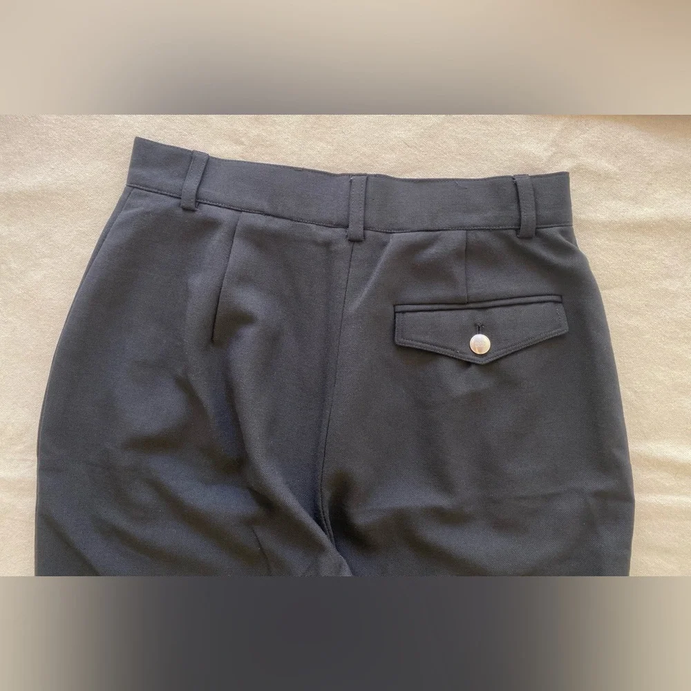 Escada Sport Vintage 90s Womens Black Pleated Cuffed Trouser Style Pant  38 - Picture 7 of 9